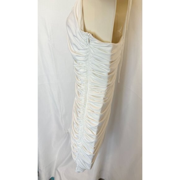 Superdown Melissa White Ruched Halter Mini Dress - Size S - Picture 7 of 9